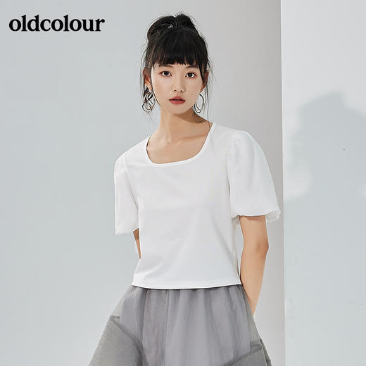 oldcolour2022夏季新品休闲百搭纯色小衫女BO22021080B 商品图4