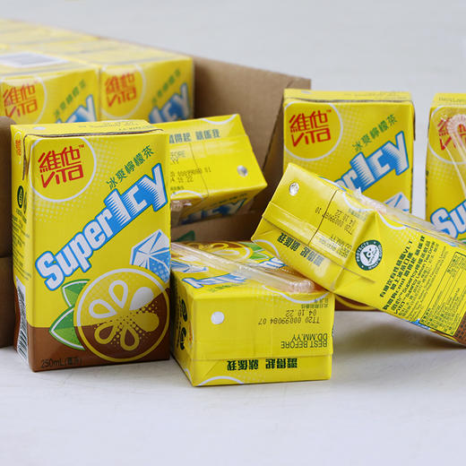 香港维他冰爽柠檬茶饮料250ml*24盒装 整箱港版SUPERICY柠檬茶 商品图1