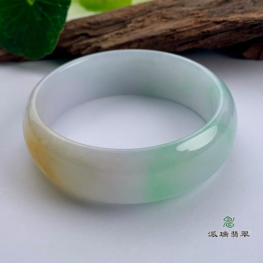 派瑞翡翠 翡翠手镯 糯种 三彩 商品图5