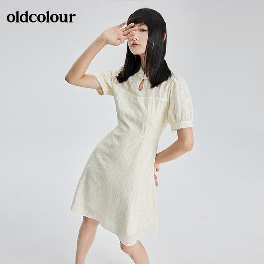 oldcolour2022夏季新品休闲短袖连衣裙BO21101111 商品图1