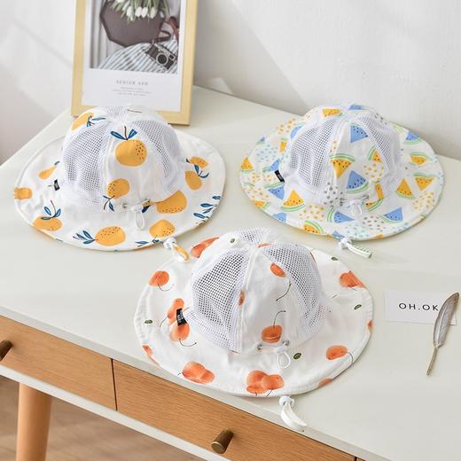 【柔软透气 舒适吸汗】宝宝帽子夏季薄款大檐婴儿渔夫帽可调节男女儿童遮阳防晒帽网眼潮 商品图1