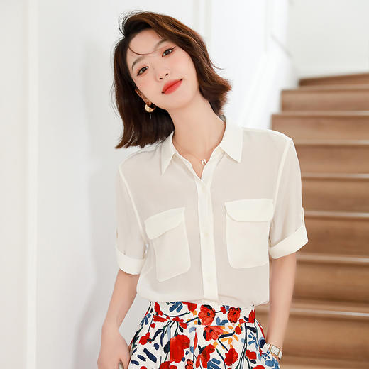 火桐hooton经典双口袋卷边短袖款S313 商品图3