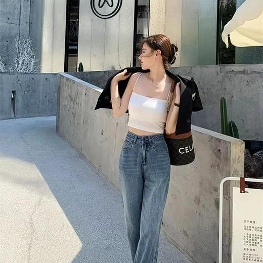 【安梨口袋韩版百搭小背心】一字细肩带固定杯垫不跑杯不空杯轻薄透气更轻弹柔软不变形无钢圈3D立体版型里搭外露解锁多样穿搭 商品图8