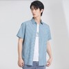 圣得西男士短袖衬衫春夏新款时尚撞色条纹商务休闲衬衣男潮2222953006 商品缩略图2