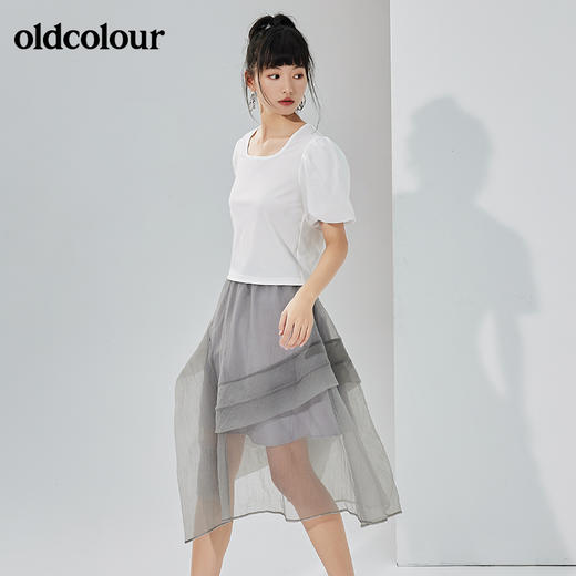 oldcolour2022夏季新品休闲百搭纯色小衫女BO22021080B 商品图3