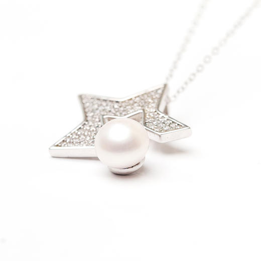美裕 【星月】银925淡水珍珠吊坠链 (送银链）7-8mm白 97073 商品图1