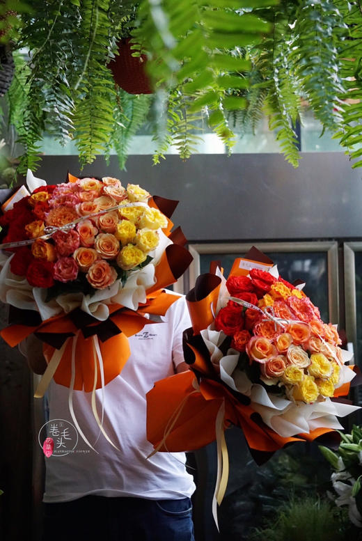 【2022.520】33枝～52枝橙色渐变玫瑰花束 商品图4