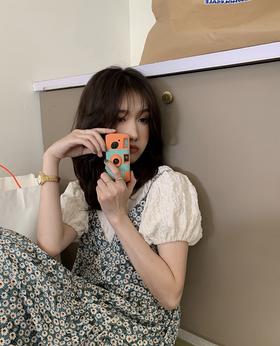 （清仓现货）【社群供】法式桔梗初恋复古温柔吊带碎花裙套装