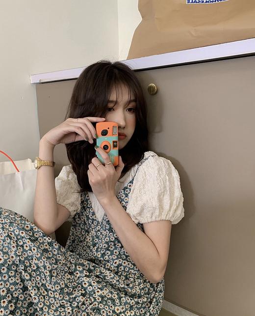 （清仓现货）【社群供】法式桔梗初恋复古温柔吊带碎花裙套装 商品图0