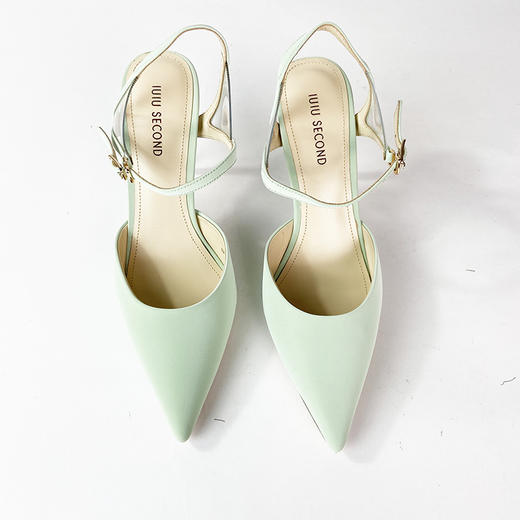 IUIU SECOND 夏季超高跟牛皮尖头后空凉鞋U20AH19461 商品图1