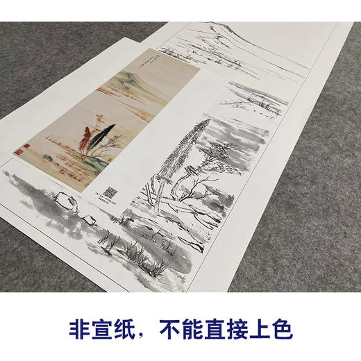 张大千竖幅工笔山水白描底稿-QD17 商品图2