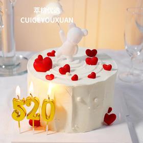 告白小熊 发光气球动物奶油女神蛋糕