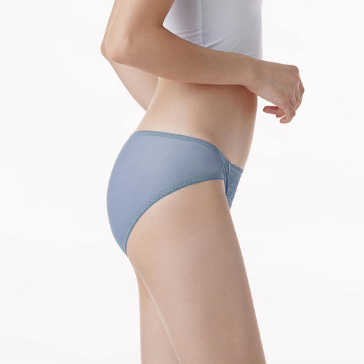 都市丽人时尚系列薄透丝滑蕾丝网布三角高叉女士内裤LK231X 商品图1