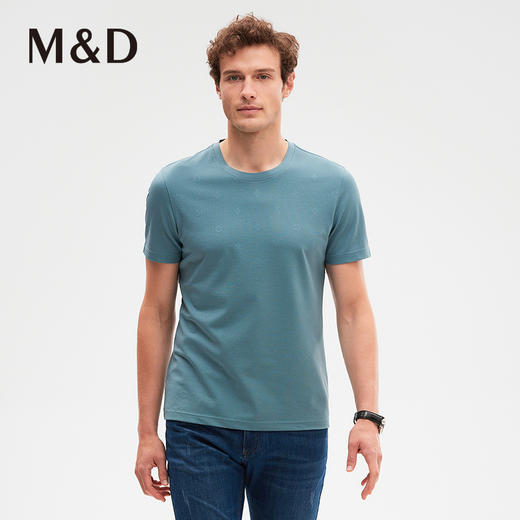 MD名盾酷派丝桑蚕丝速干圆领T恤夏季新款男士休闲棉短袖上衣 商品图0