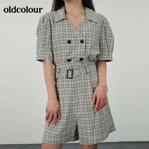 oldcolour夏法式复古收腰显瘦气质西装套装N21141184 商品图1