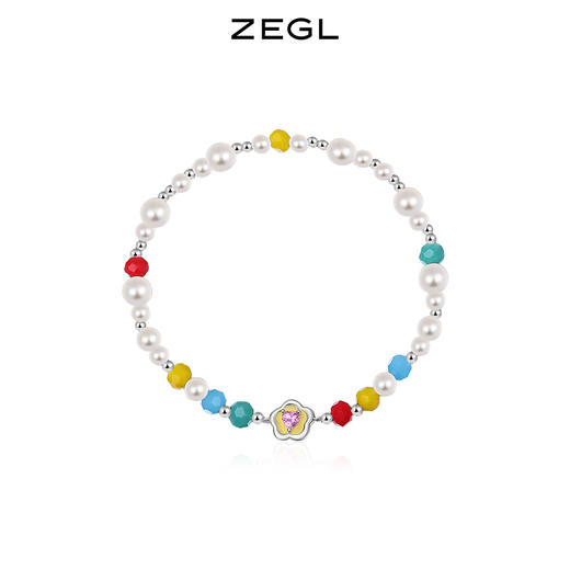 ZEGL设计师彩虹串珠手链女生夏日多巴胺穿搭人造珍珠彩色小熊手饰 商品图0