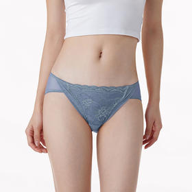 都市丽人时尚系列薄透丝滑蕾丝网布三角高叉女士内裤LK231X