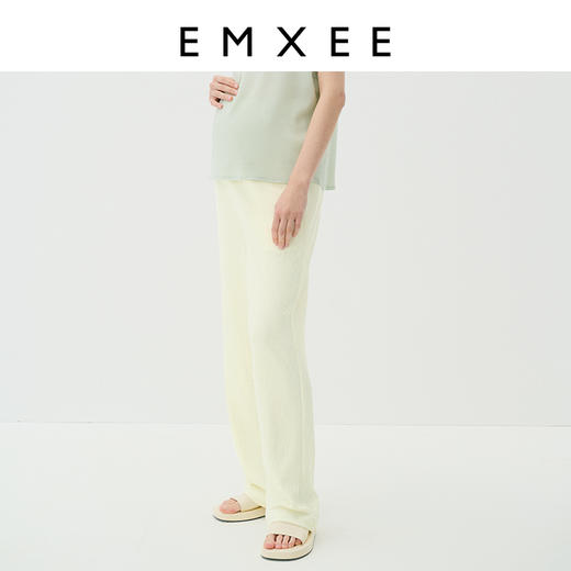 波浪提花针织面料 孕妇休闲裤夏外穿阔腿女宽松拖地裤 嫚熙旗舰店 商品图3