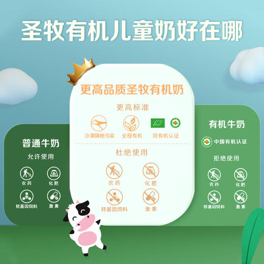 圣牧有机儿童奶200ml/盒*12 商品图3