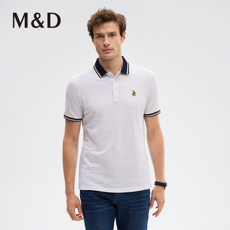 MD名盾纯棉商务短袖翻领男士Polo衫夏季新款合身T恤百搭上衣男