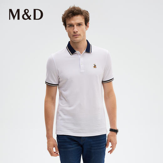 MD名盾纯棉商务短袖翻领男士Polo衫夏季新款合身T恤百搭上衣男 商品图0