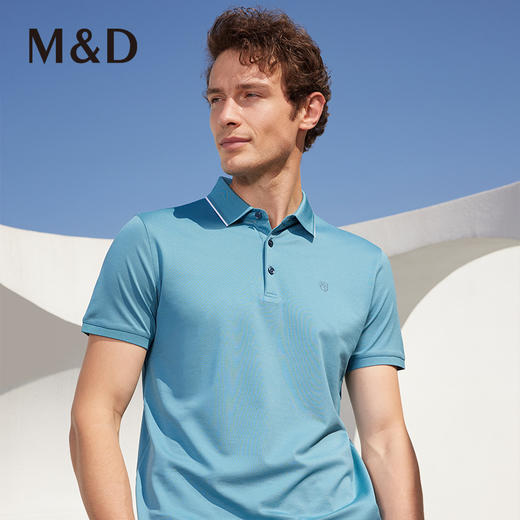 MD名盾桑蚕丝翻领商务休闲短袖polo衫夏季男士薄半袖纯色T恤 商品图2