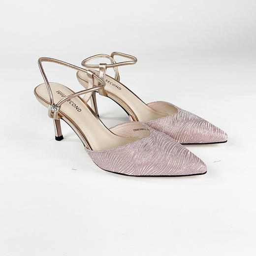 IUIU SECOND 时尚水波纹格利特尖头高跟后空凉鞋U20AH10491 商品图4