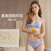 HSIA遐 无钢圈内衣女三角杯田园印花防凸点光面胸罩夏季薄款文胸 商品缩略图3