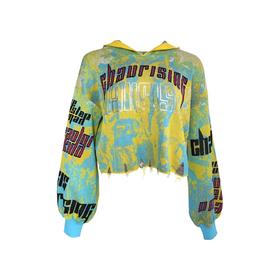 连帽针织提花卫衣