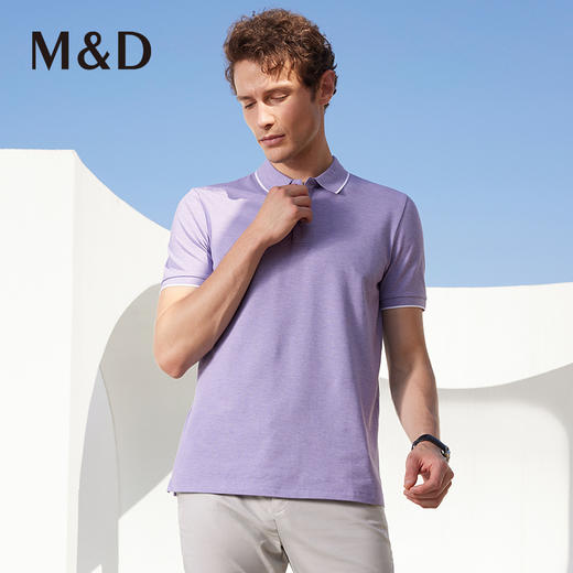 MD名盾商务休闲男士短袖翻领Polo衫夏季新品半袖长绒棉T恤男 商品图0