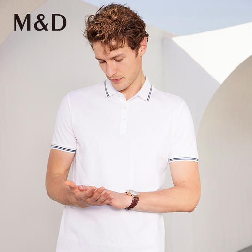 M＆D/名盾黑科技抗菌冰氧酷商务短袖男士Polo衫夏季降温翻领半袖T 商品图3