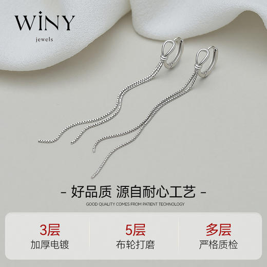 Winy925纯银流苏耳线耳饰送女友闺蜜老婆爱人节日生日礼物 商品图3