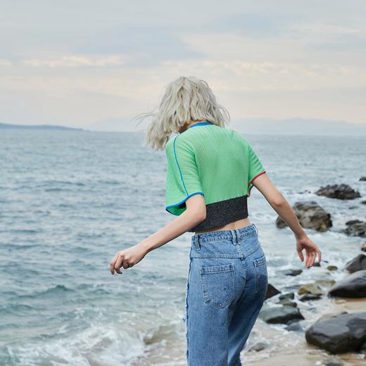 撞色拼接针织上衣 商品图2