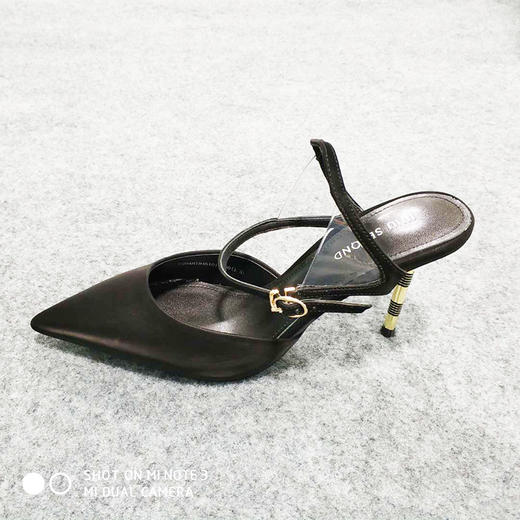 IUIU SECOND 夏季超高跟牛皮尖头后空凉鞋U20AH19461 商品图6