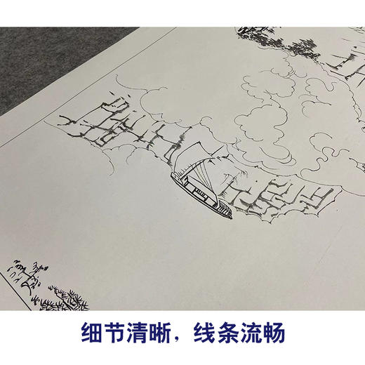 张大千竖幅工笔山水白描底稿-QD18 商品图4