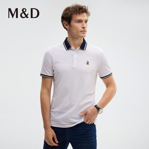 MD名盾纯棉商务短袖翻领男士Polo衫夏季新款合身T恤百搭上衣男 商品图2