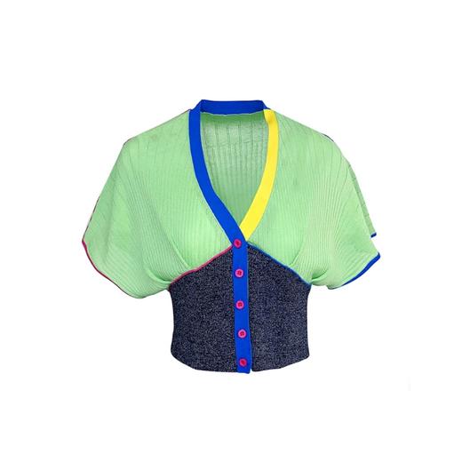 撞色拼接针织上衣 商品图0