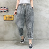 NP  TB671349092570棉麻阔腿裤女夏2022宽松大码花色哈伦裤显瘦休闲九分灯笼妈妈裤子 商品缩略图3