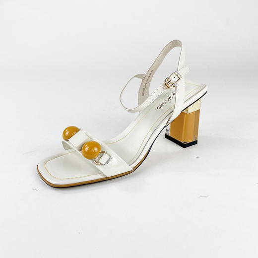 IUIU SECOND 夏季方头糖果一字带露趾高跟凉鞋U20BG23321 商品图5