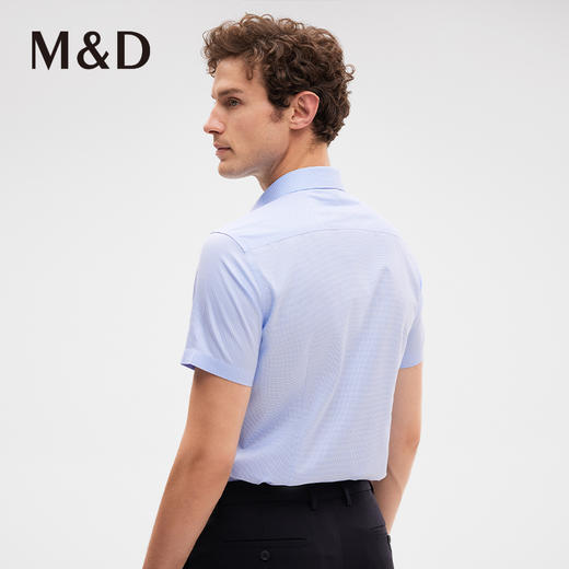 名盾DP免烫提花格纹短袖方领正装纯棉百搭男士衬衫夏季新 商品图3