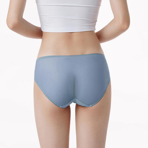 都市丽人时尚系列薄透丝滑蕾丝网布三角高叉女士内裤LK231X 商品图2