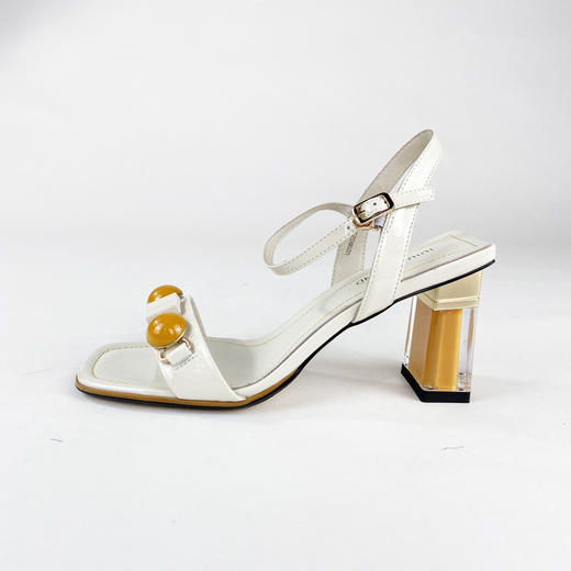 IUIU SECOND 夏季方头糖果一字带露趾高跟凉鞋U20BG23321 商品图6