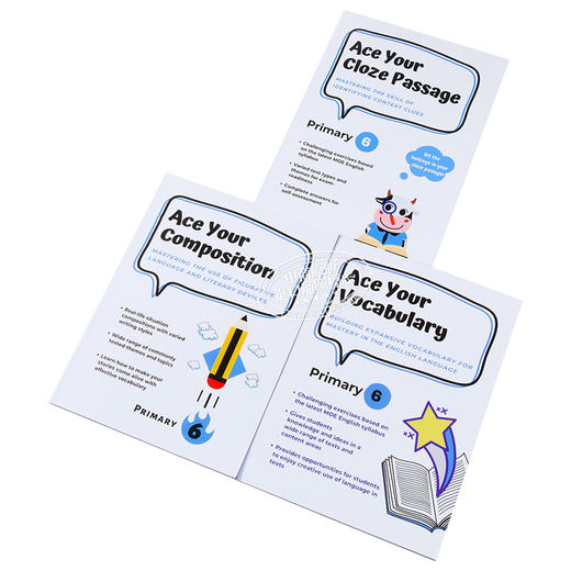 【中商原版】新加坡教辅 小学6年级英语学习3册套装 词汇+完形填空+写作作文 Ace Your Vocabulary/Cloze Passage/Composition Primary6 商品图2