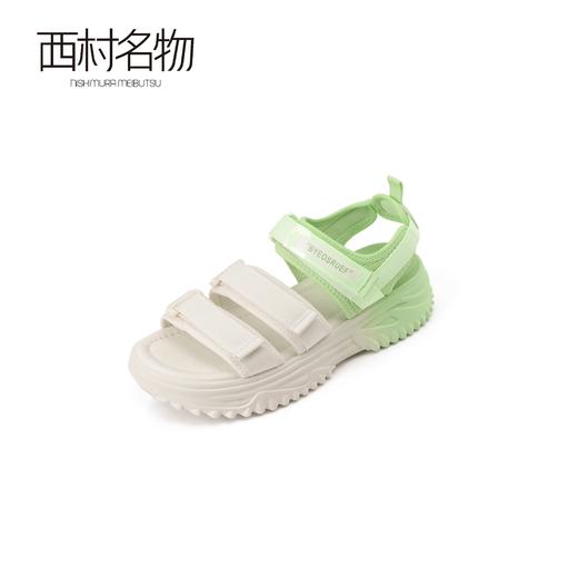 西村名物沙滩鞋2022夏季新款商场同款时尚褶皱厚底休闲凉鞋T22BG25111 商品图6