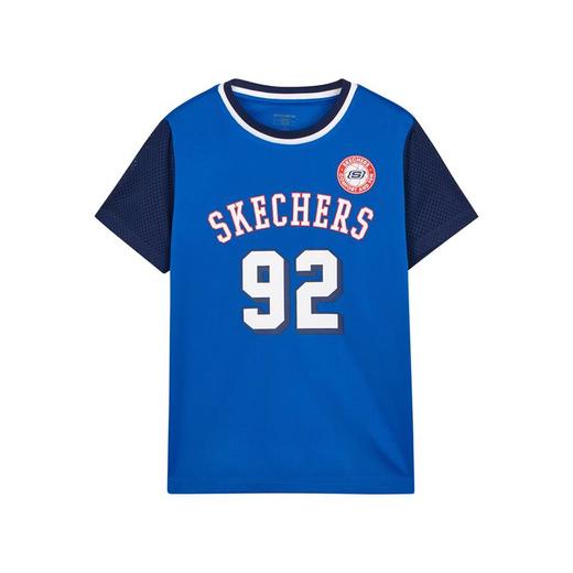 小斯凯奇儿童短袖套装2022夏季新款小童篮球衣男大童运动服P222B030 商品图1