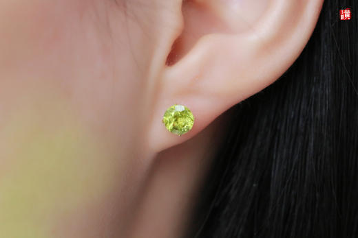 橄榄石耳钉  镶嵌：925银镶（银色、镀金款） 商品图4