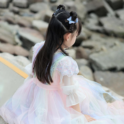 小嫒記春夏新款女童汉服国风中式时装周走秀款——霓裳齐腰襦裙 商品图3