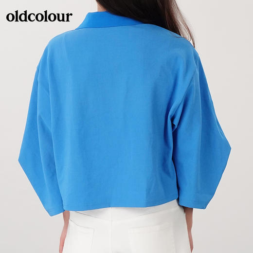 oldcolour夏polo领休闲运动风高腰线T恤女N21022131 商品图3
