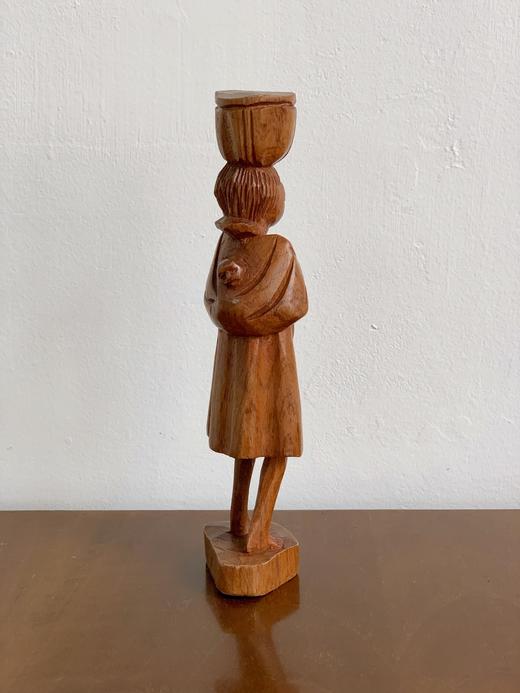 东南亚中古木雕 背着婴儿的少女形象X0274 商品图4