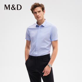 名盾DP免烫提花格纹短袖方领正装纯棉百搭男士衬衫夏季新
